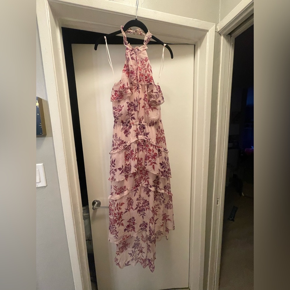 Express Pink Floral High Low Dress
